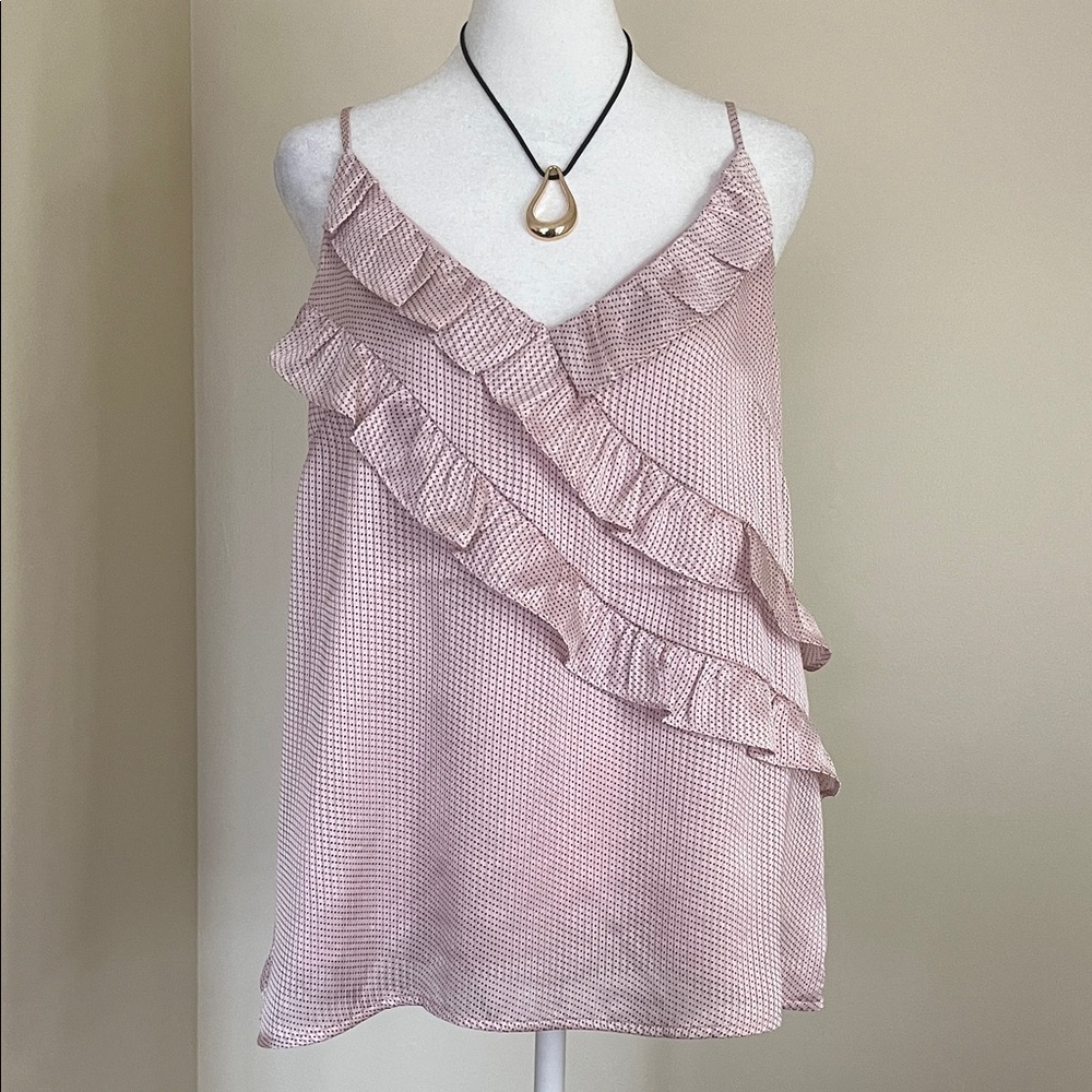 NWOT Express Pink Ruffled Camisole Size L